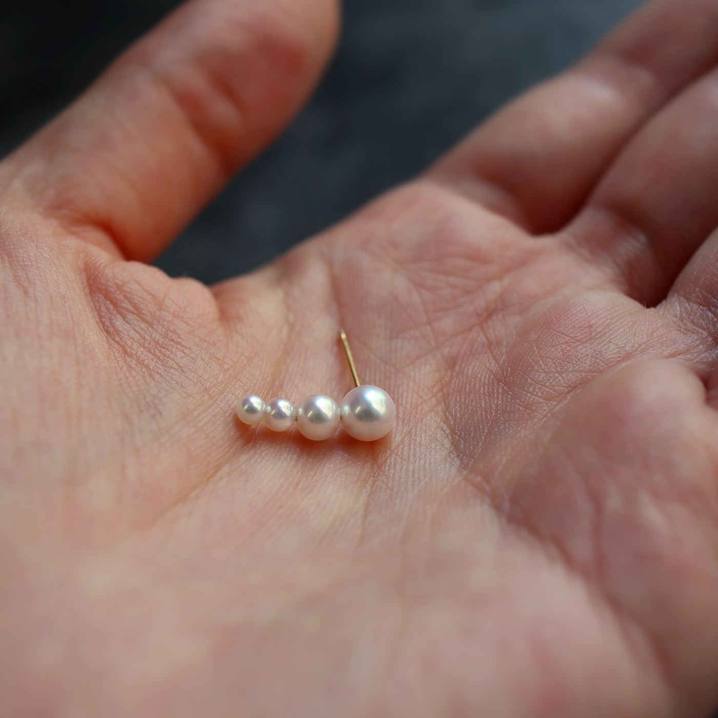 Arced Pearl Stud -Baby Akoya