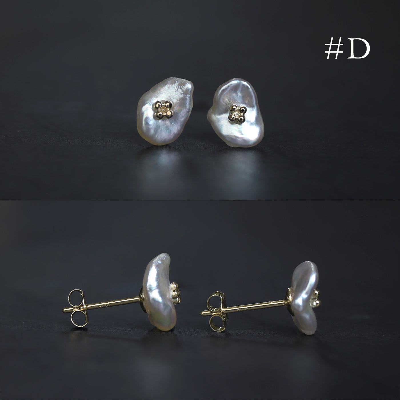 White Poppy Studs - 5.5mm Akoya Keshi