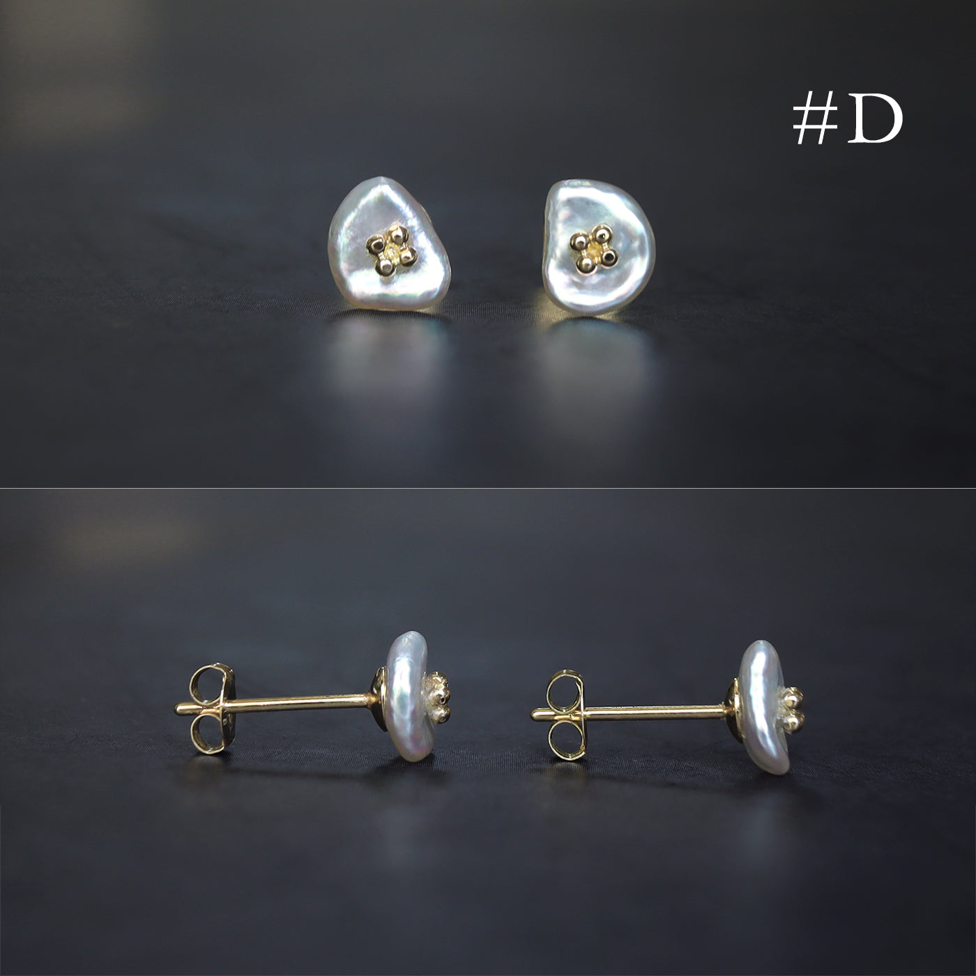White Poppy Studs - 5mm Akoya Keshi