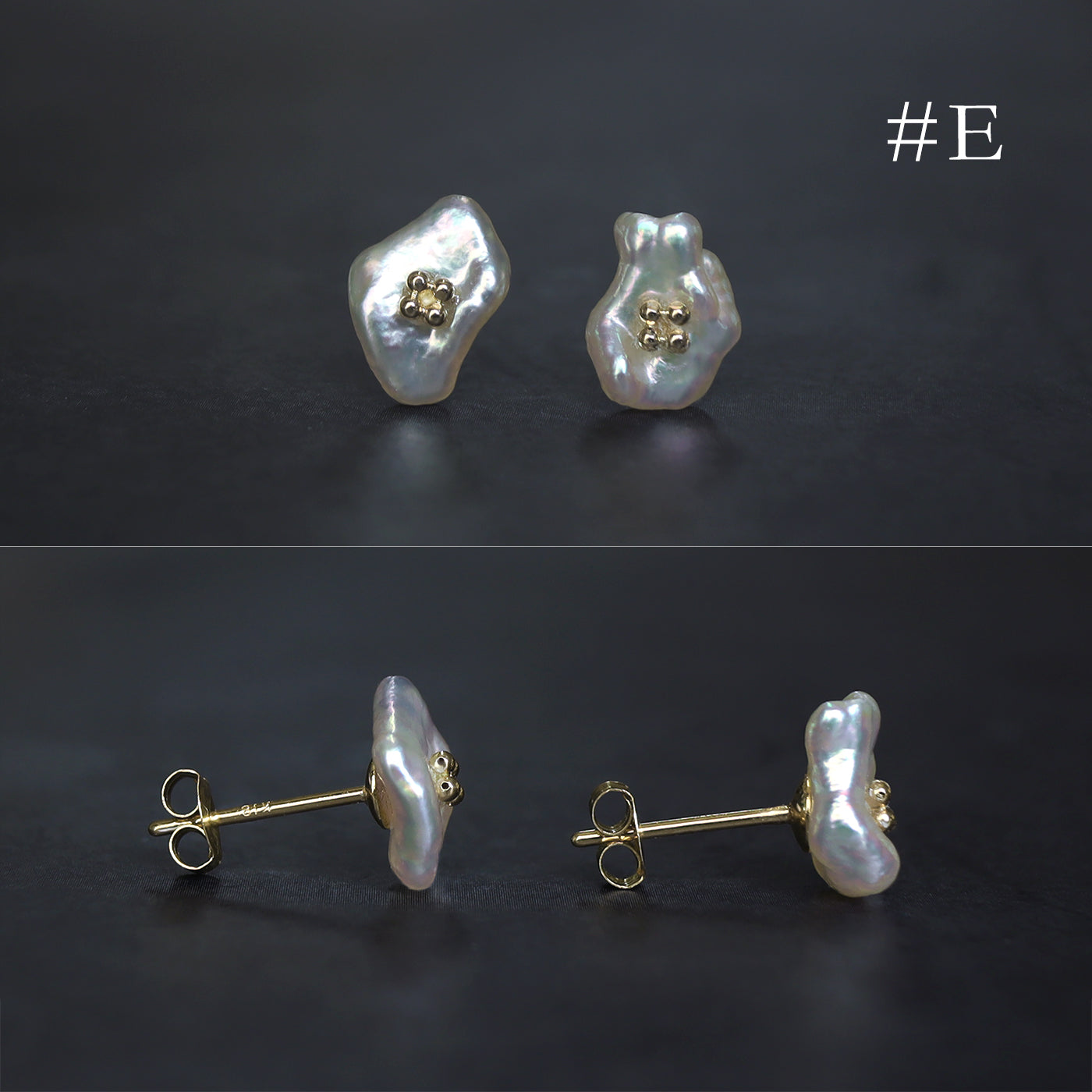 White Poppy Studs - 5.5mm Akoya Keshi