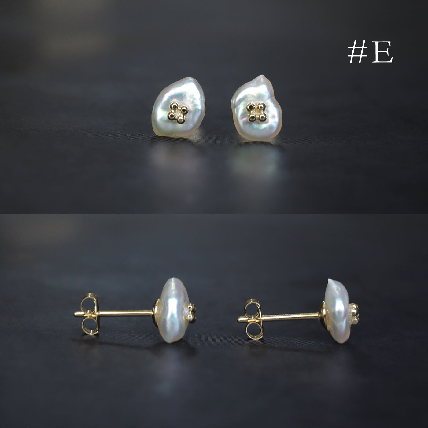 White Poppy Studs - 5mm Akoya Keshi