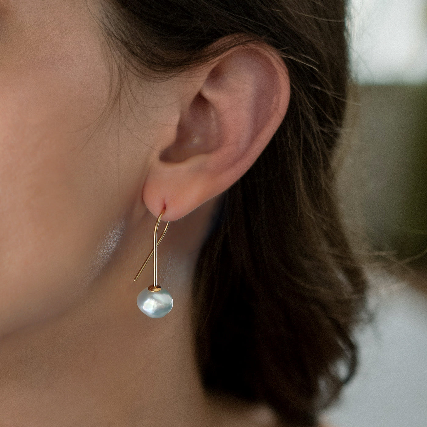 【BASE PARTS】K18YG Twist Hook Pierced Earring - For Left