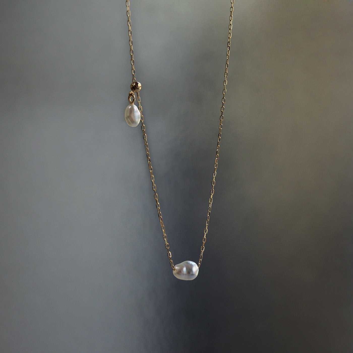 BRIDGE別注 Wandering Pearl Chain Necklace - Akoya Keshi
