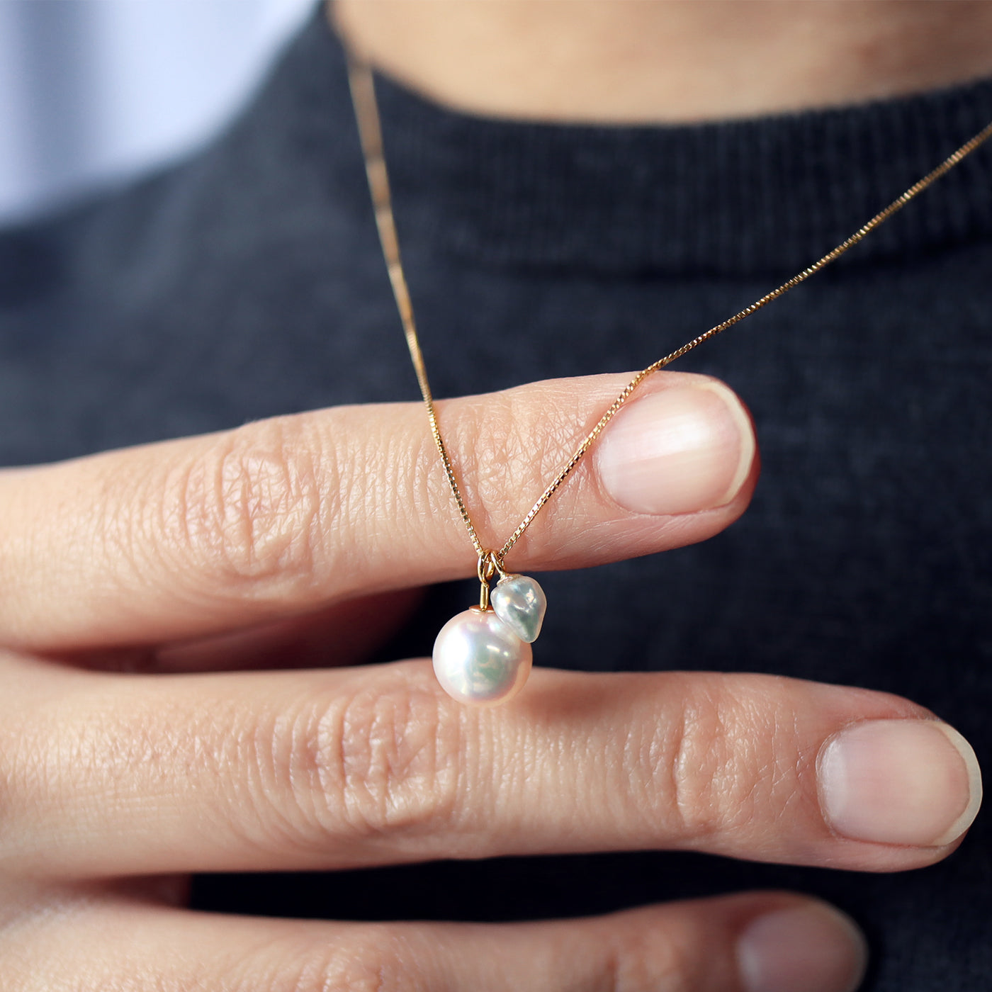 Tuplet Pearl Necklace - Akoya & Akoya Keshi