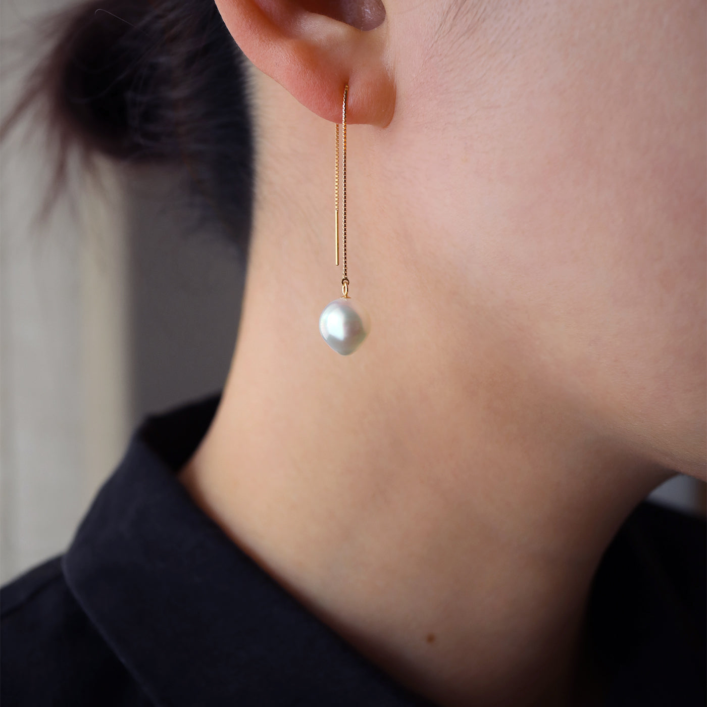 Sakasa Drop Chain Earrings - South Sea&Tahitian