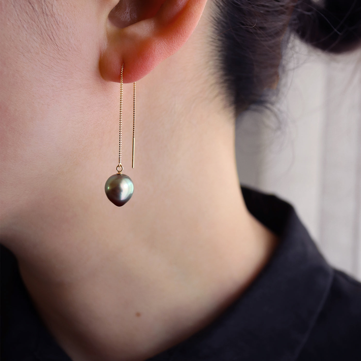Sakasa Drop Chain Earrings - South Sea&Tahitian
