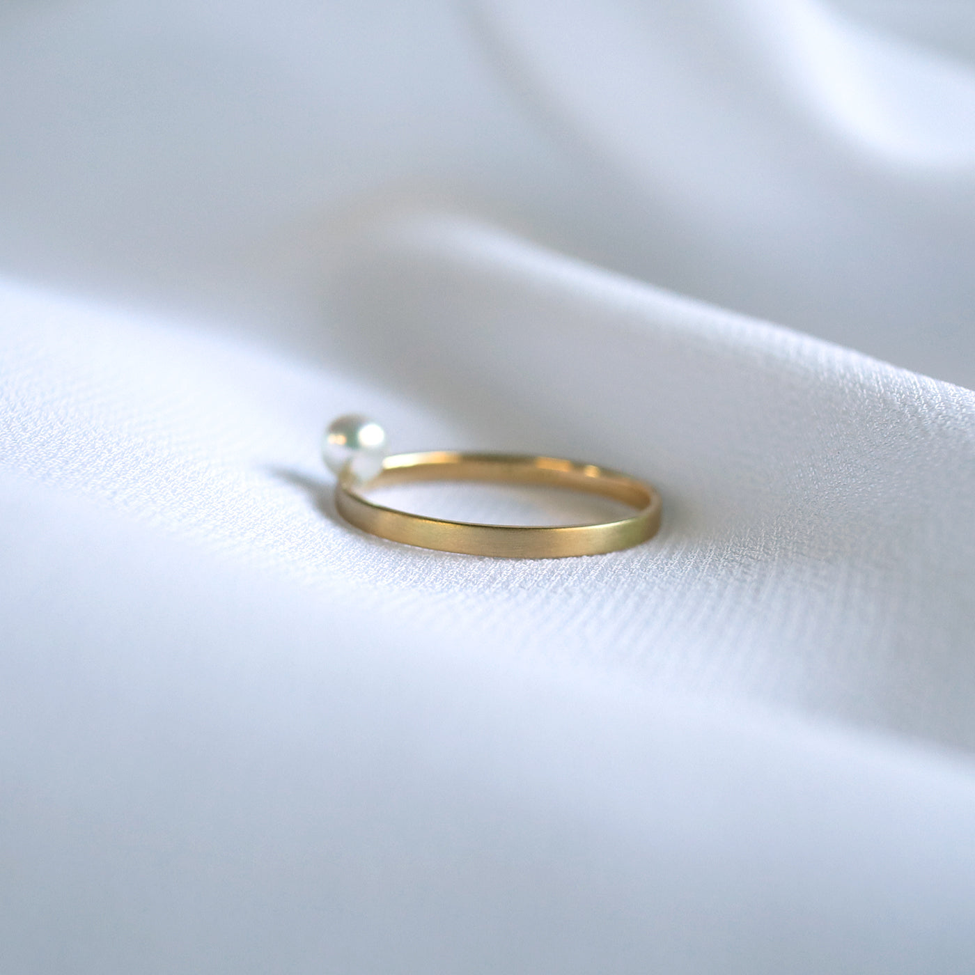 K18YG Shizumu Pearl Ring -Baby Akoya