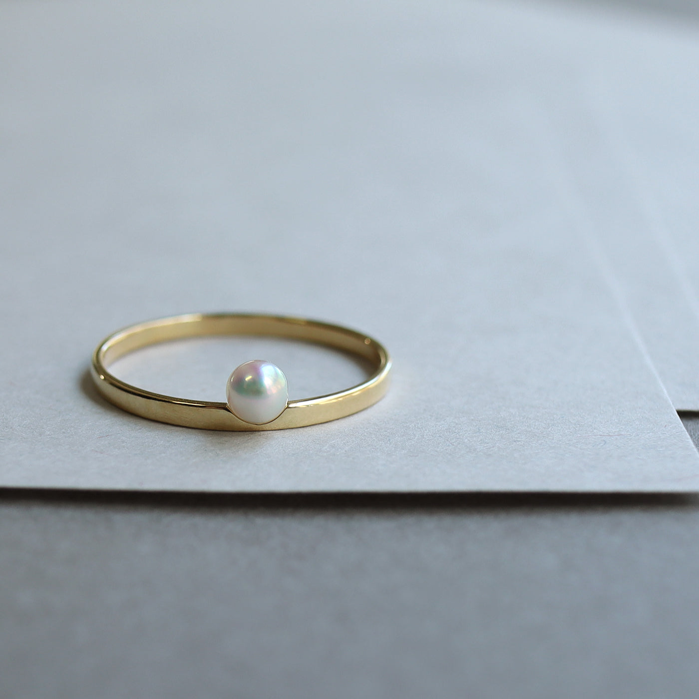 K18YG Shizumu Pearl Ring -Baby Akoya