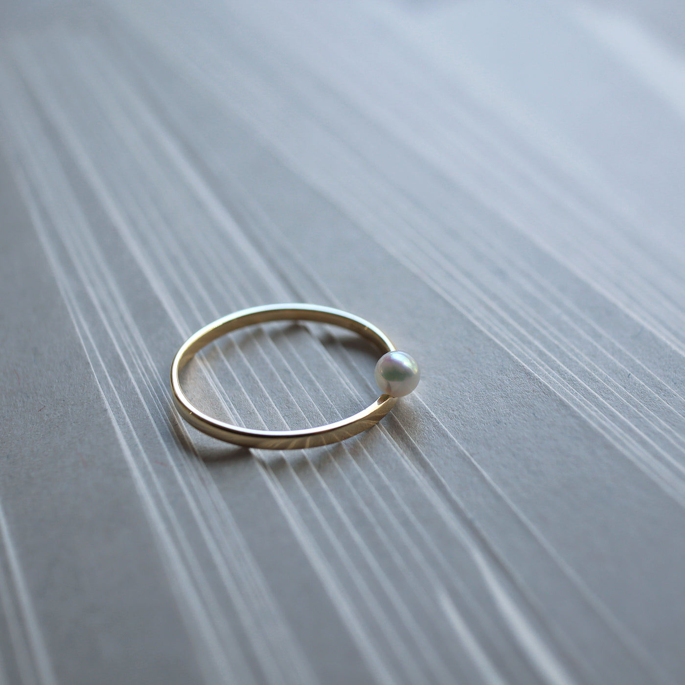 K18YG Shizumu Pearl Ring -Baby Akoya