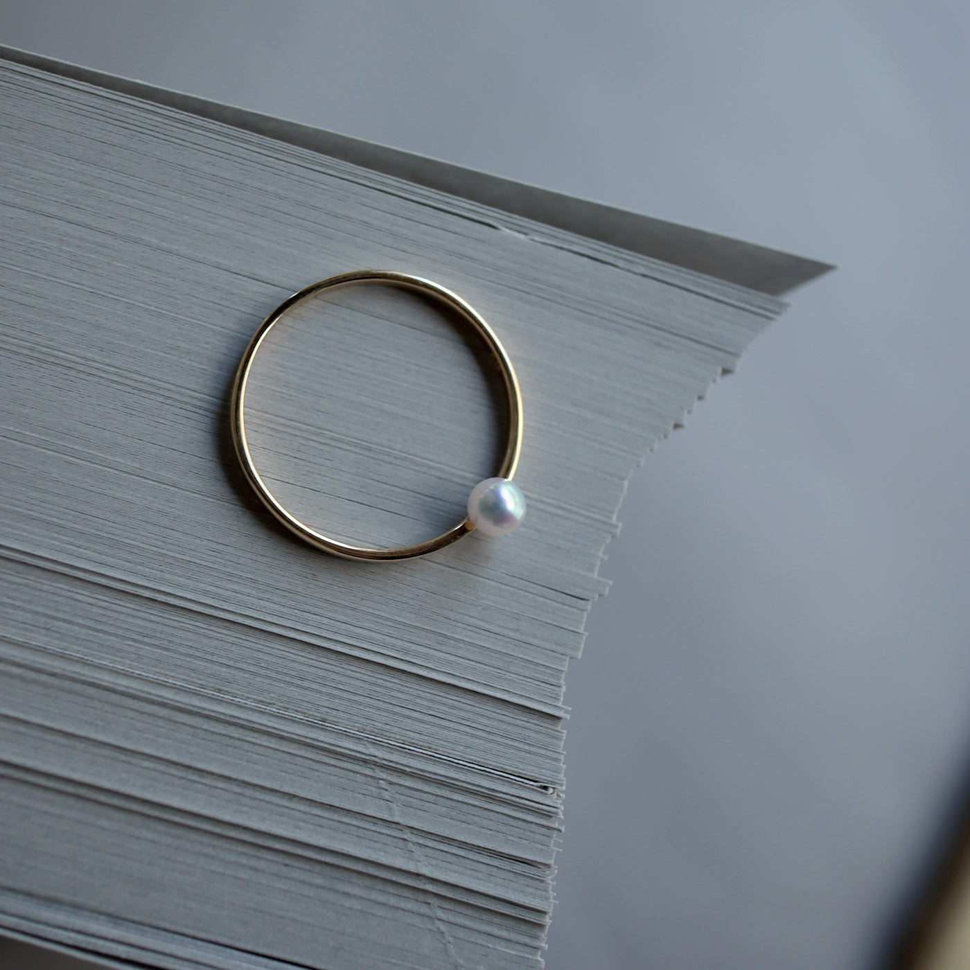 K18YG Shizumu Pearl Ring -Baby Akoya