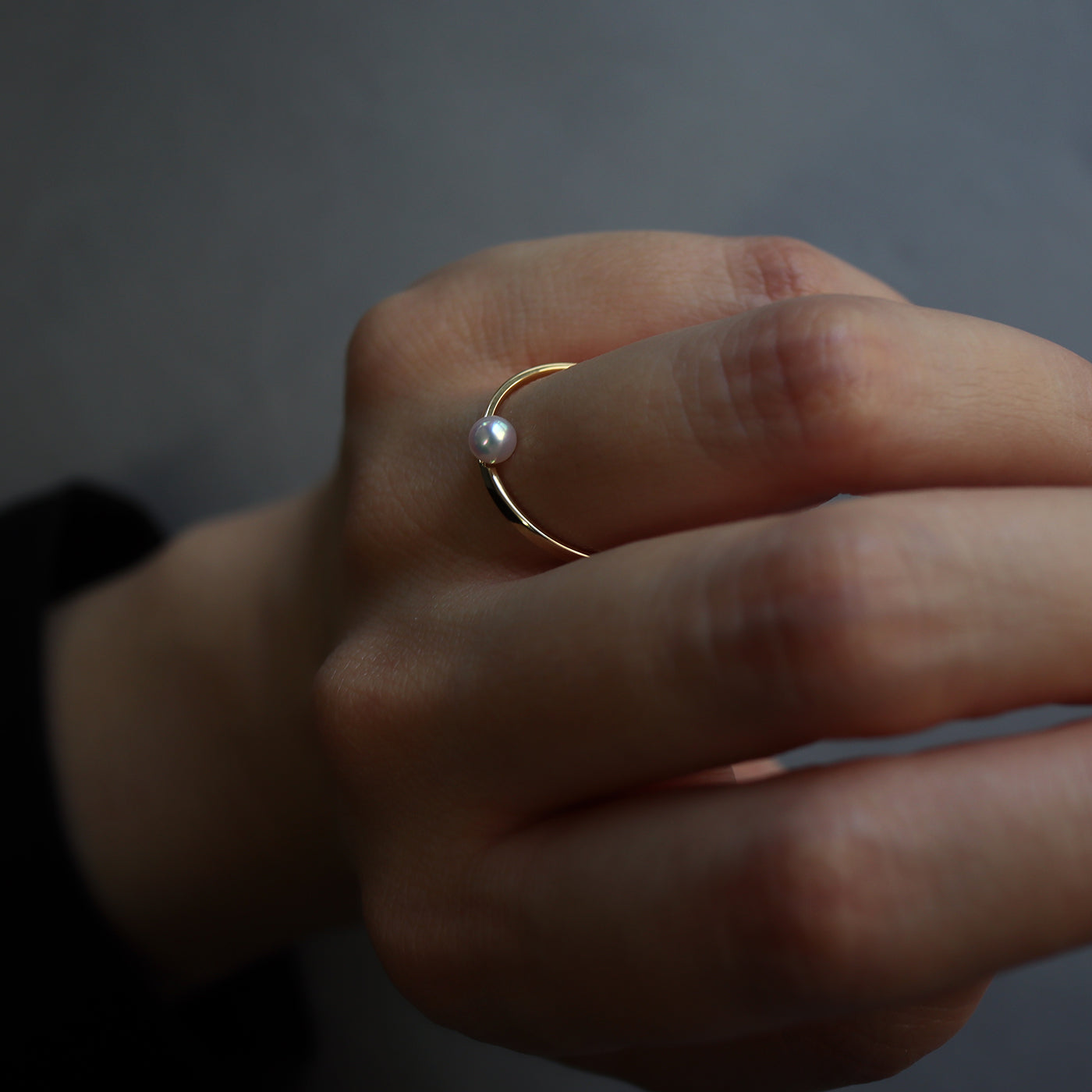 K18YG Shizumu Pearl Ring -Baby Akoya