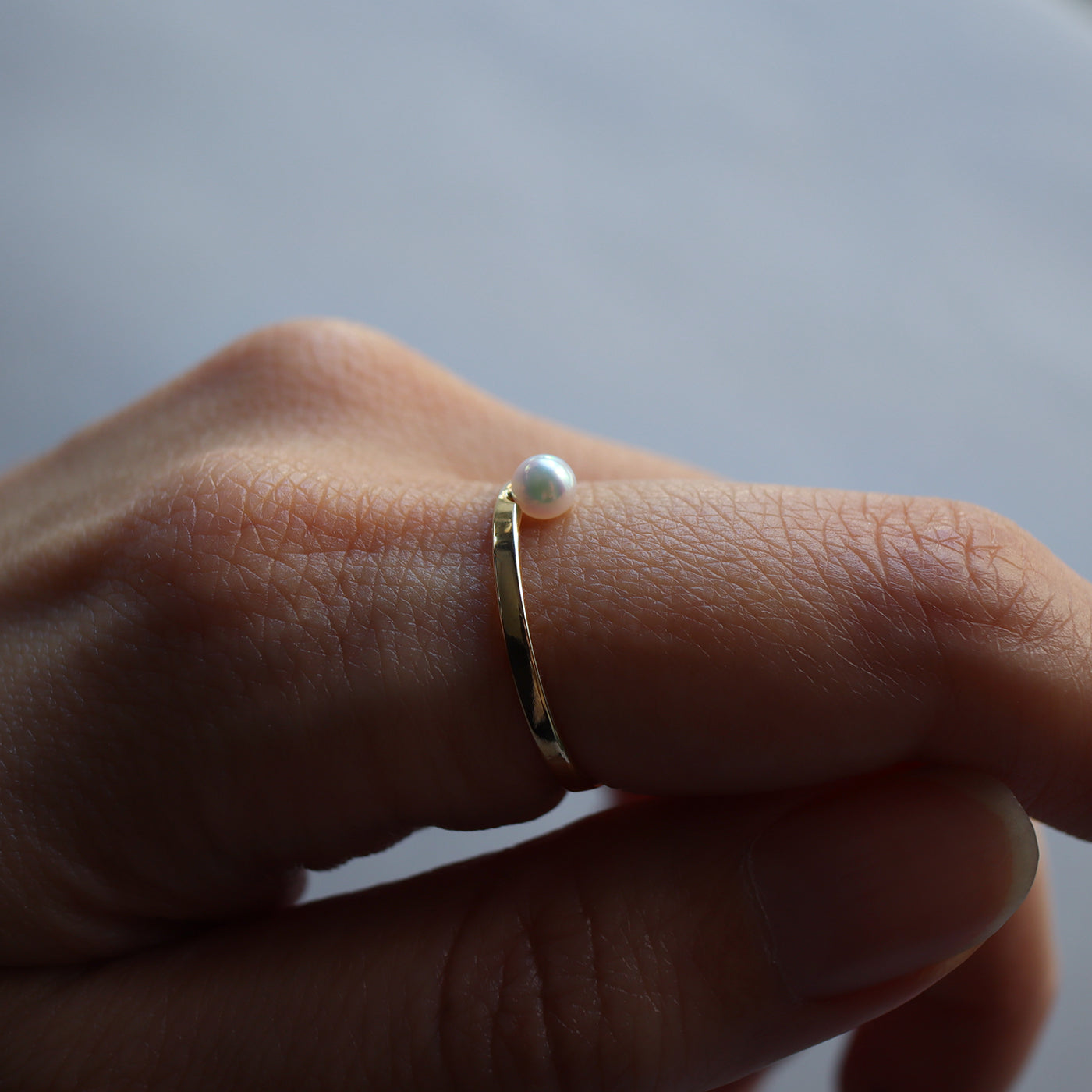 K18YG Shizumu Pearl Ring -Baby Akoya