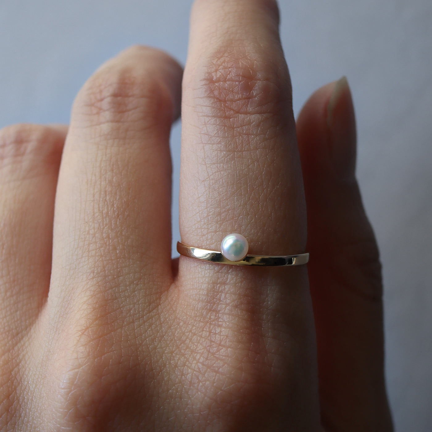 K18YG Shizumu Pearl Ring -Baby Akoya
