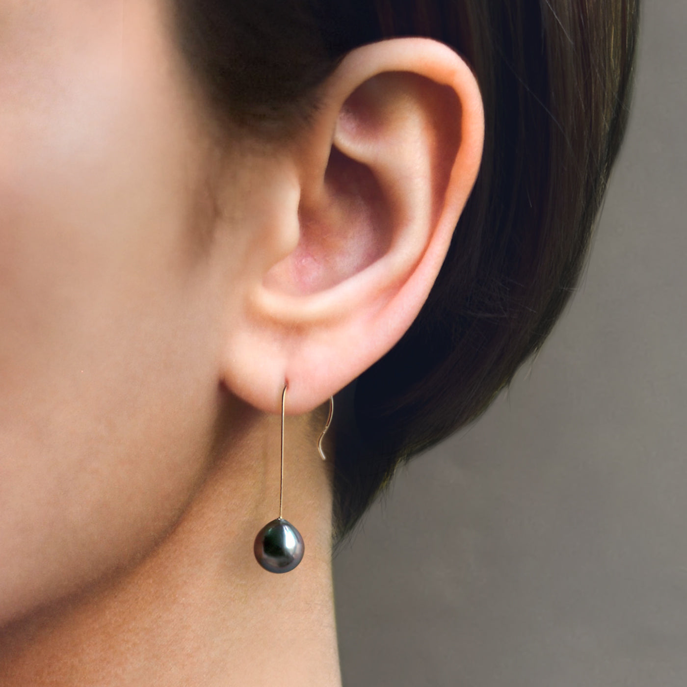 Mochidasama) Eighth Note Earrings - Drop Tahitian