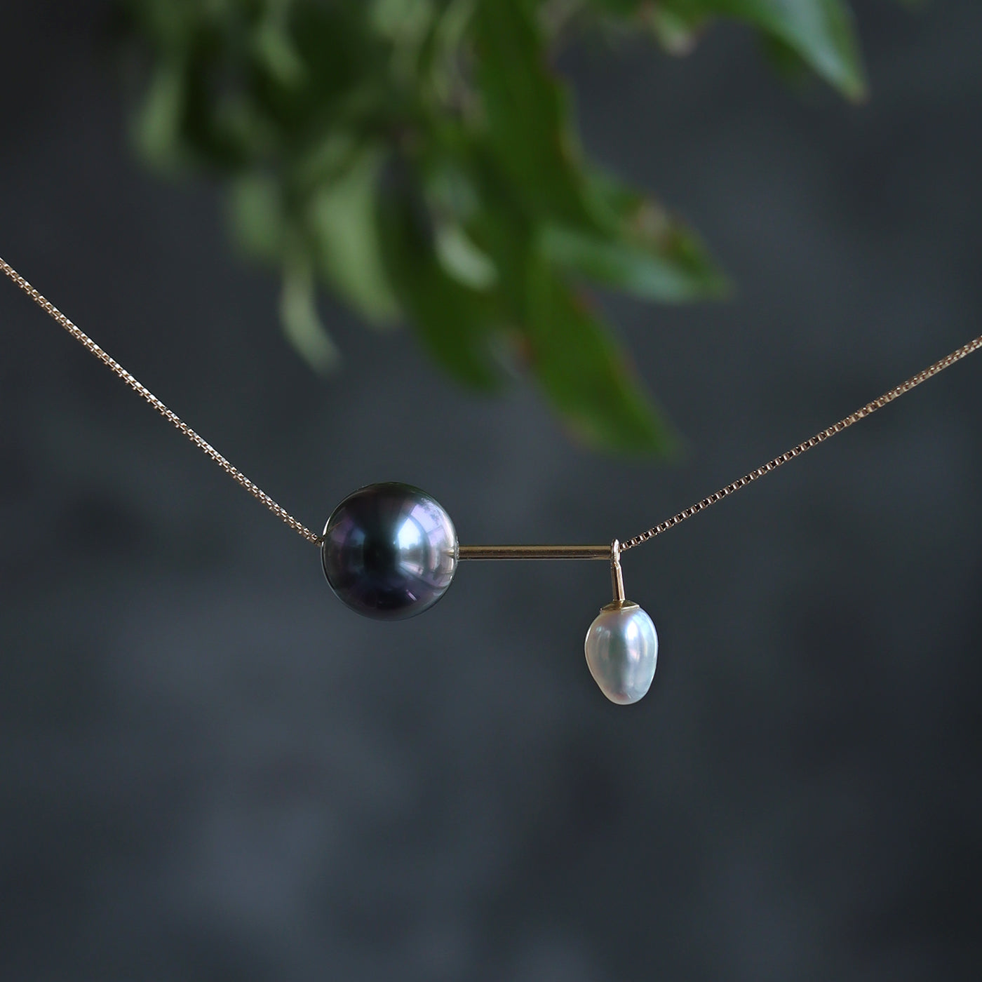 With Baby Necklace - Tahitian & Akoya Keshi