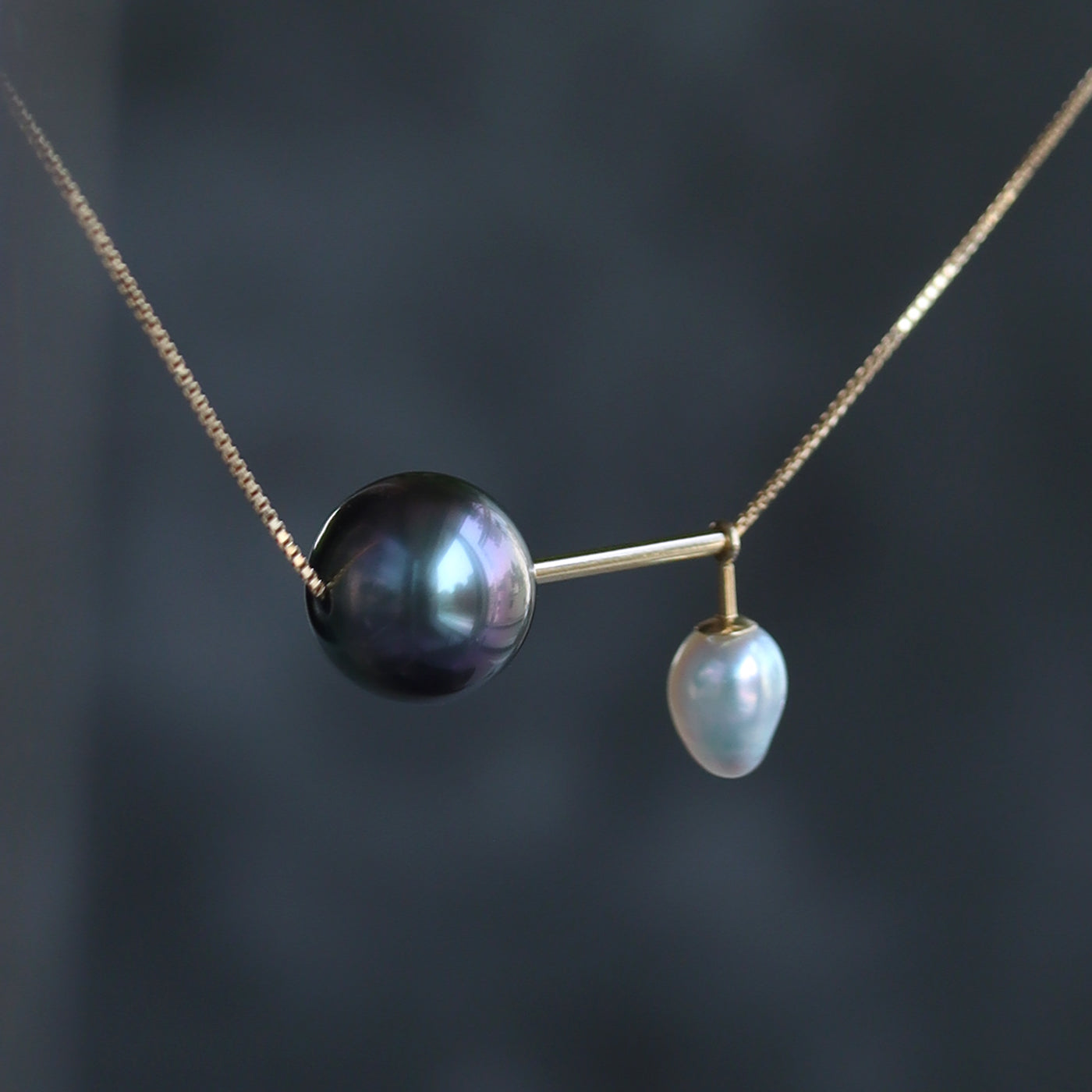 With Baby Necklace - Tahitian & Akoya Keshi