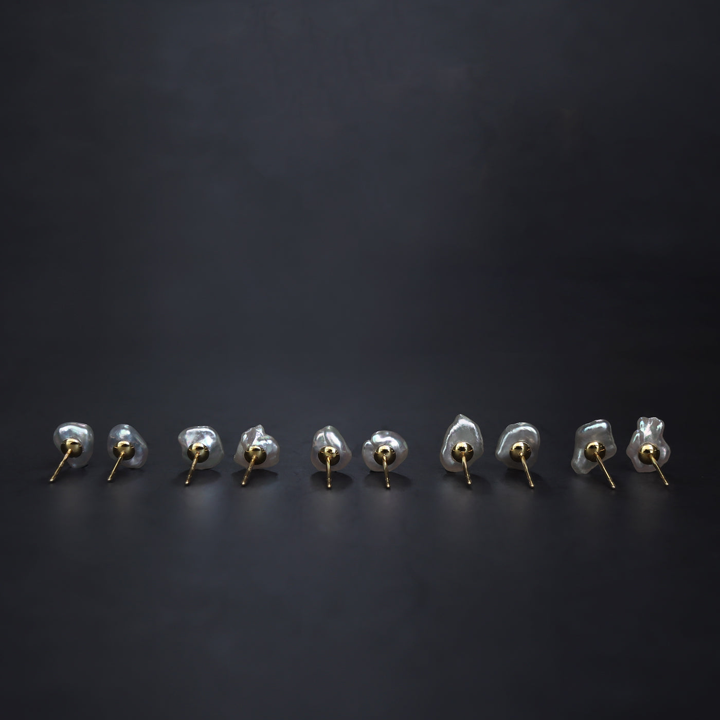 White Poppy Studs - 5.5mm Akoya Keshi