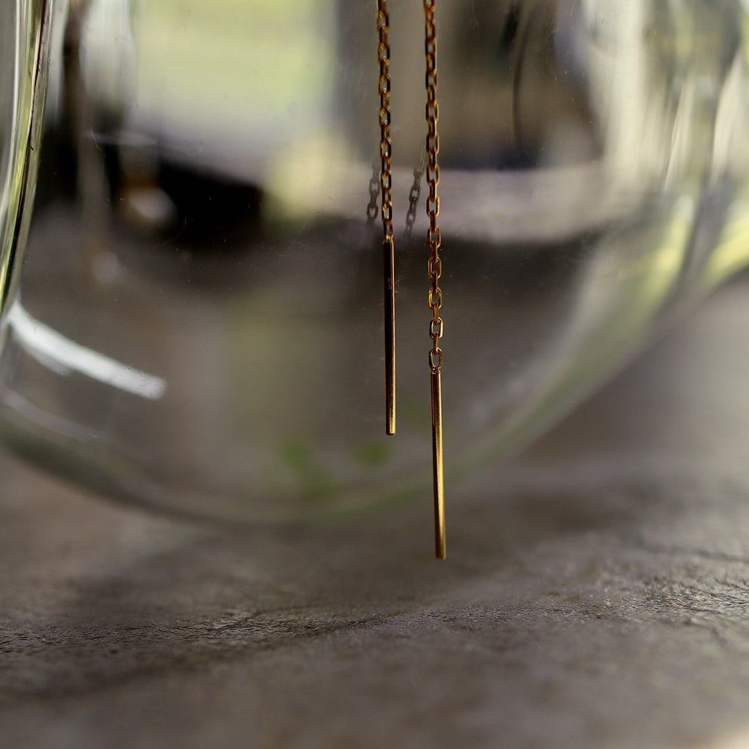 Akoya Keshi & Baby Pearl Chain Swing Earrings