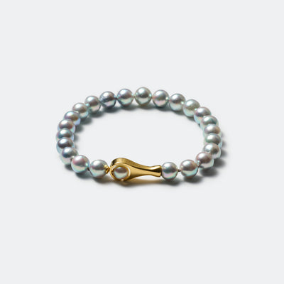 Essential-bracelet-Blue-Akoya アコヤ 海蛍 パール 真珠 ブレスレット ミニマル シンプル