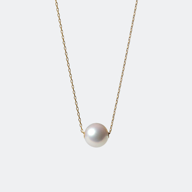 【ESSENTIALS】 7.0-7.5mm Single Akoya Pearl Necklace / K18
