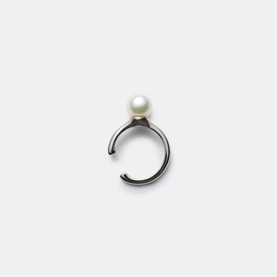 earcuff_5mm_SV　アコヤ パール 真珠 イヤーカフ ミニマル シンプル 正面