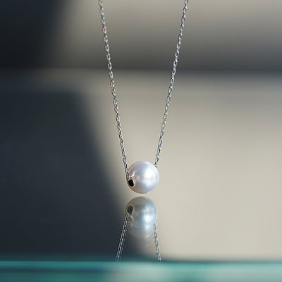 6mm アコヤ パール 真珠 チェーンネックレス ミニマル シンプル イメージ