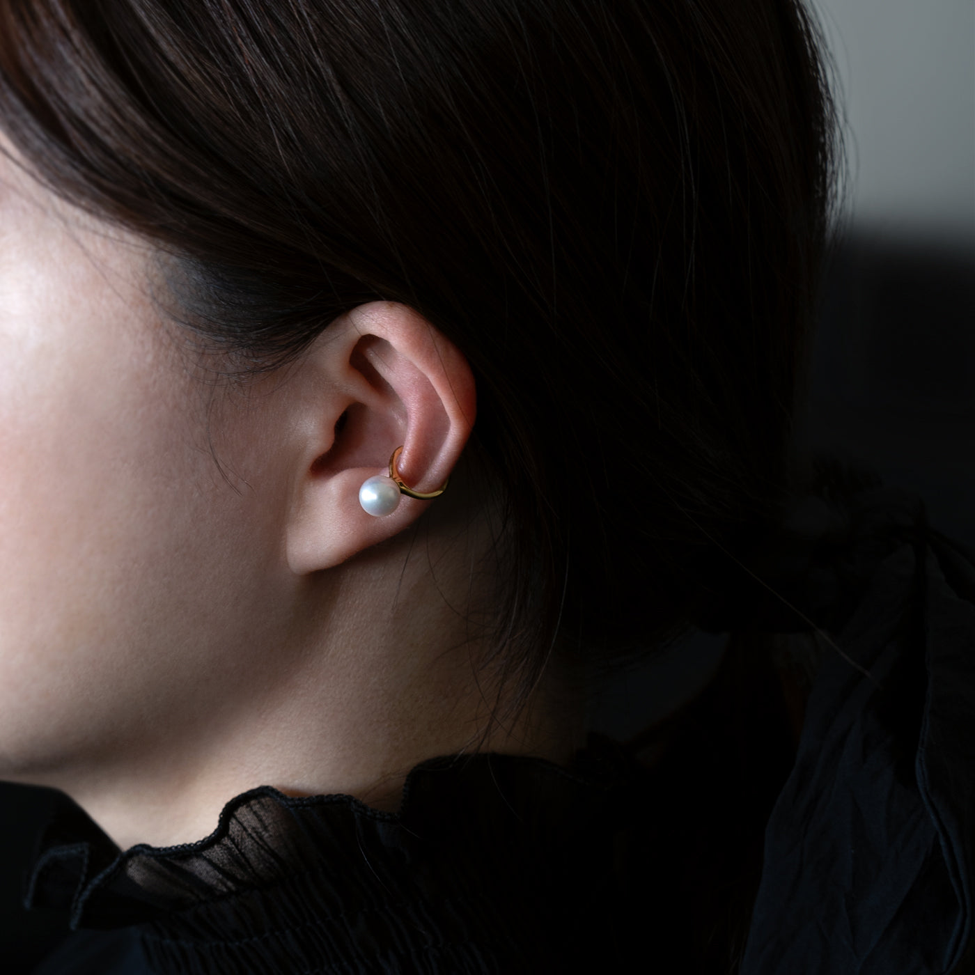 【ESSENTIALS】7.5-8.0mm Akoya Pearl  Ear Cuff / GN