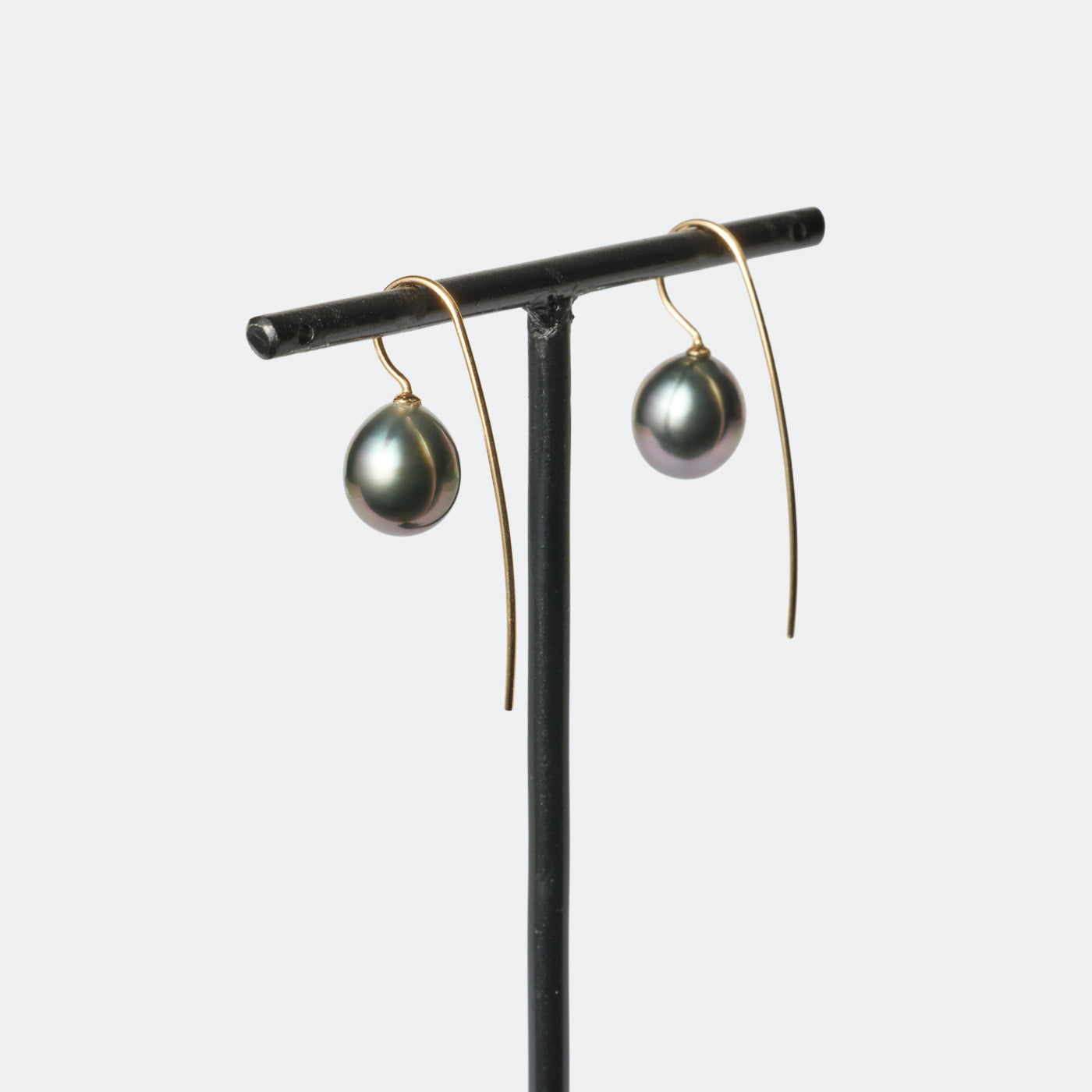Trickle Hook Pierced Earrings - Tahitian Pearl
