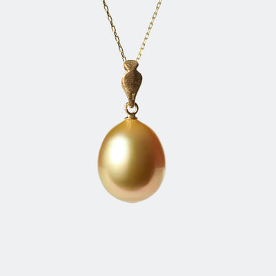 Ogee Bail Pendant - Golden South Sea Pearl