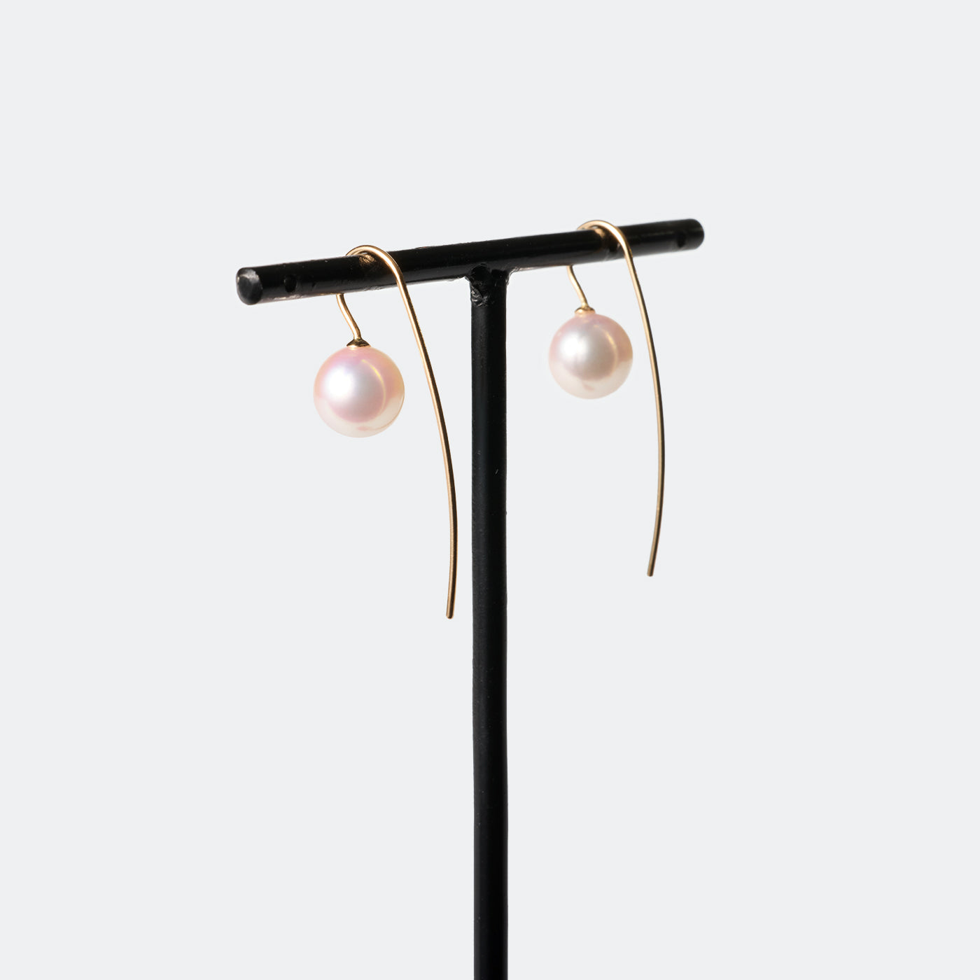 Trickle Hook Pierced Earrings - Akoya Pearl (Pink)