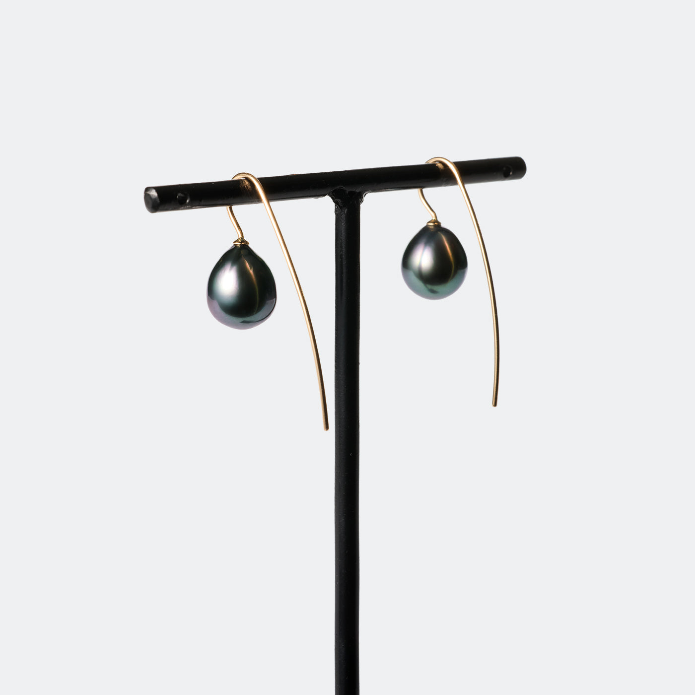 Trickle Hook Pierced Earrings - Tahitian Pearl