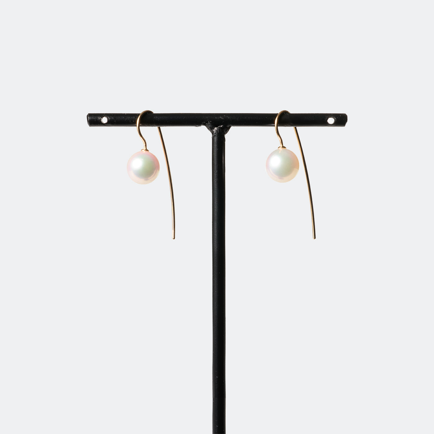 Trickle Hook Pierced Earrings - Akoya Pearl (Green)