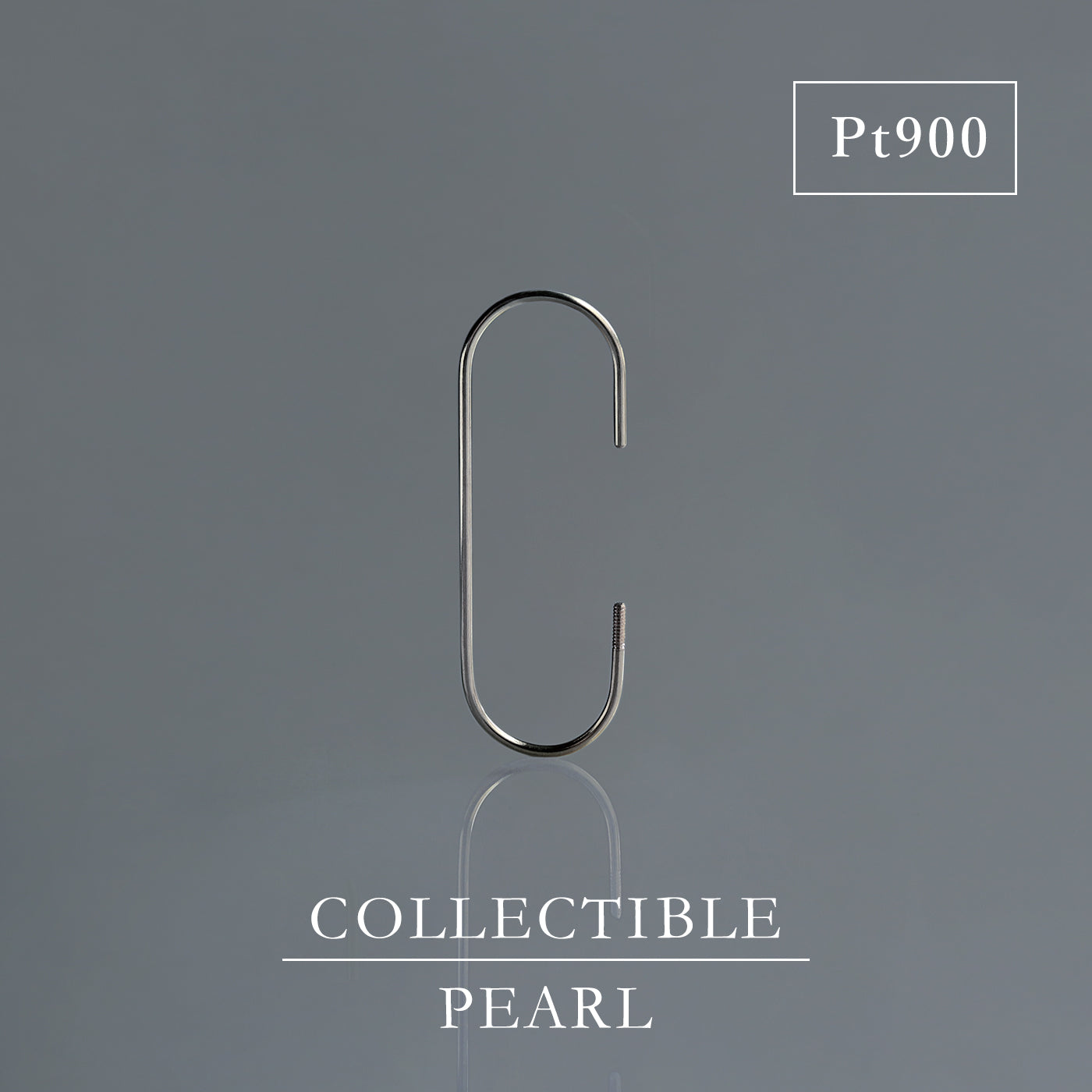 【BASE PARTS】Pt900 C-Line Hook Pierced Earring