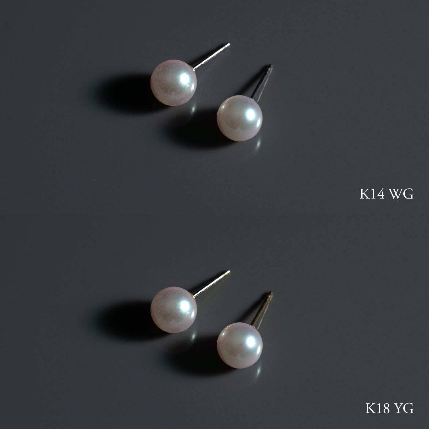 【ESSENTIALS】7.5-8.0mm Akoya Pearl Studs / Earrings / GN