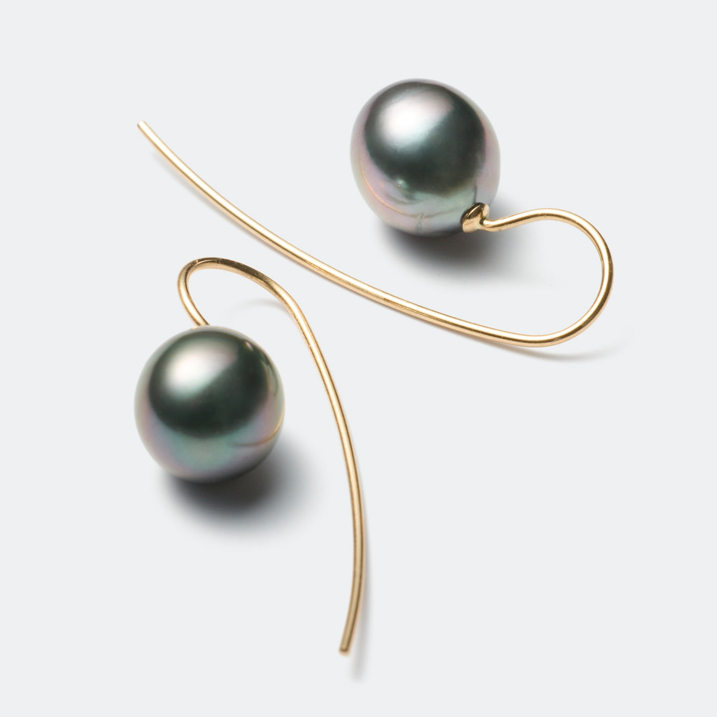 Trickle Hook Pierced Earrings - Tahitian Pearl