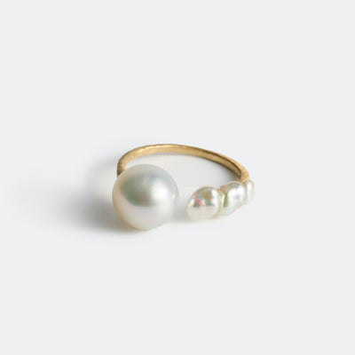 Flowing Open Ring ＜ Luxe ＞ - SSP & Akoya Keshi