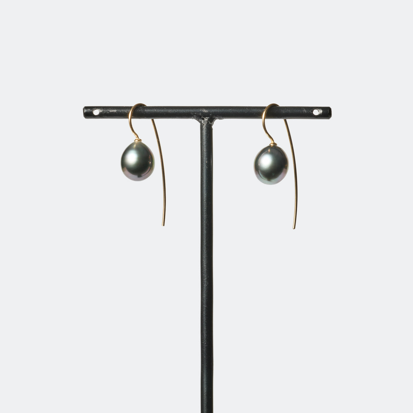 Trickle Hook Pierced Earrings - Tahitian Pearl