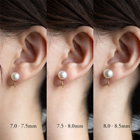 GN-Earrings_Size_7_0-8_0mm アコヤ パール 真珠 イヤリング ミニマル シンプル 着用 sCenes