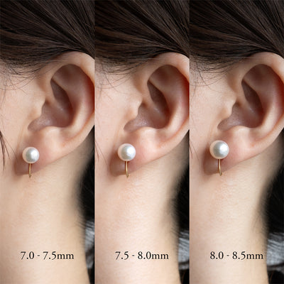 GN-Earrings_Size_7_0-8_0mm アコヤ パール 真珠 イヤリング ミニマル シンプル 着用 sCenes