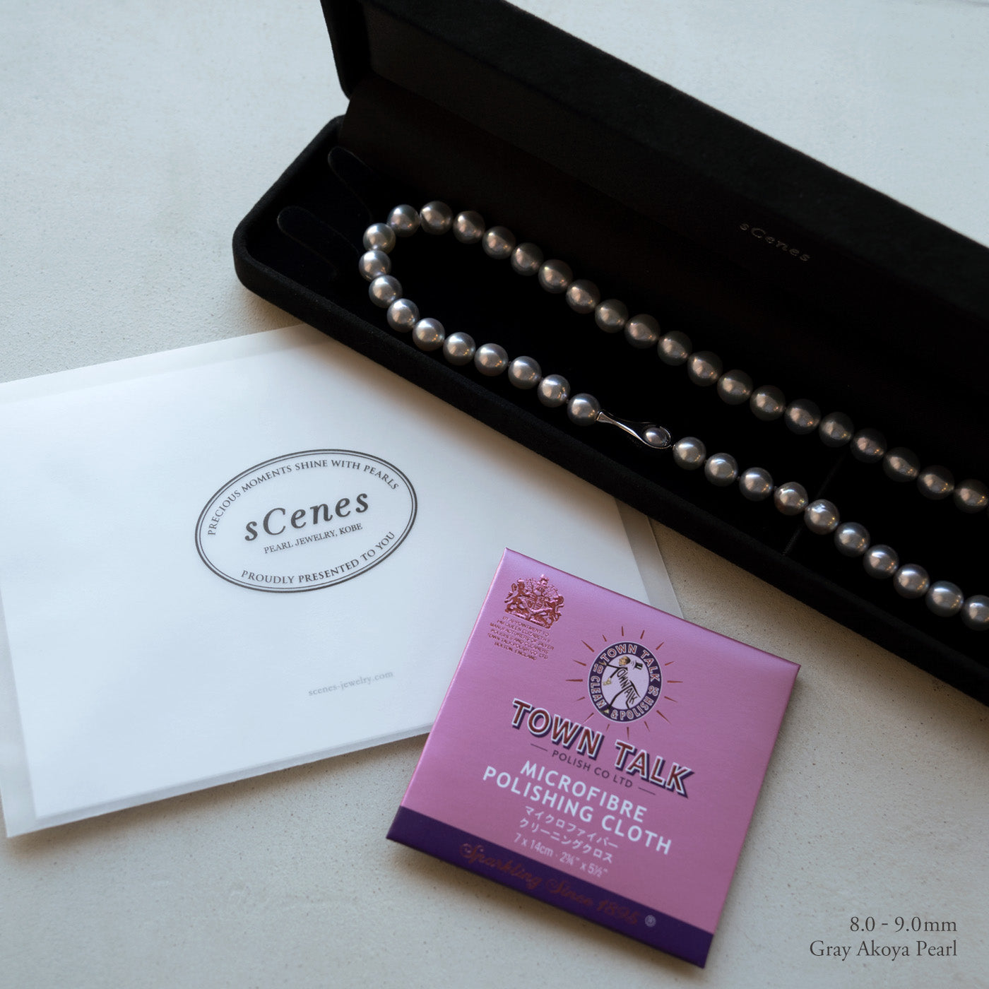 【ESSENTIALS】8.0-9.0mm Gray Akoya Pearl Necklace / I