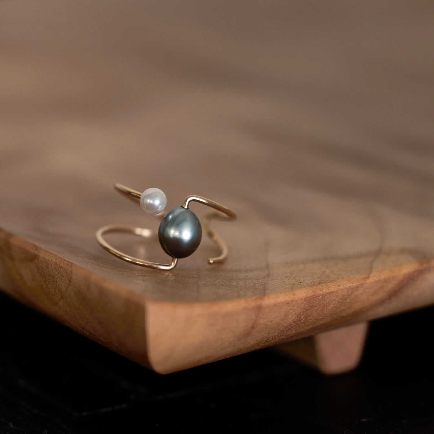 Clip Ear Cuff - Tahitian Keshi