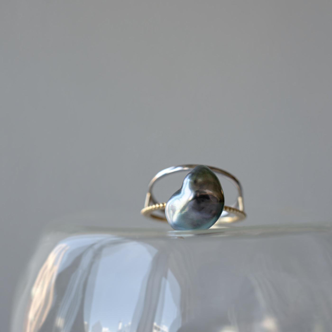 Mill & Flat Fusion Ring - Tahiti Keshi