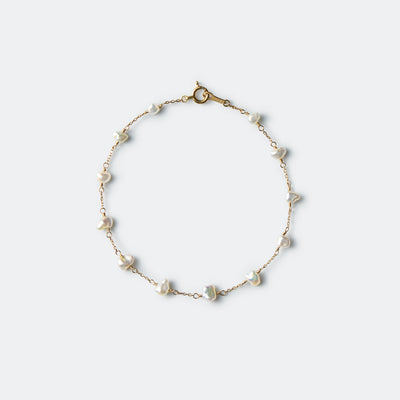 Main_PearlStation Bracelet-AkoyaKeshi アコヤ ケシ パール 真珠 チェーン ブレスレット ミニマル シンプル