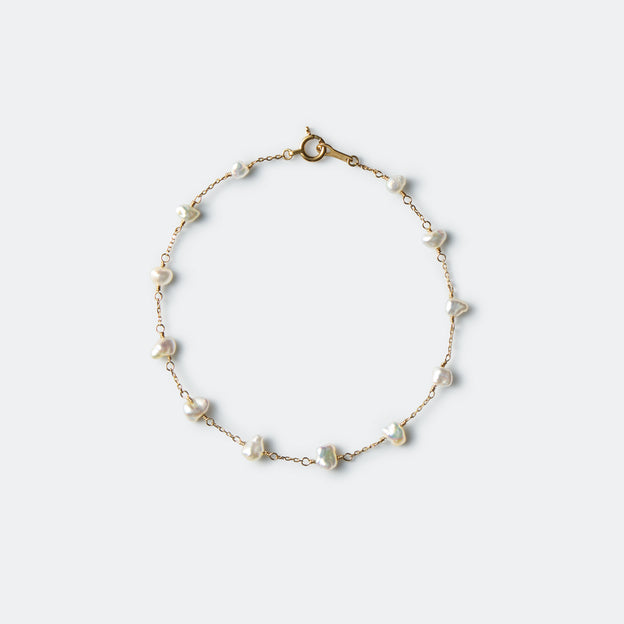 Pearl Station Bracelet - Akoya Keshi