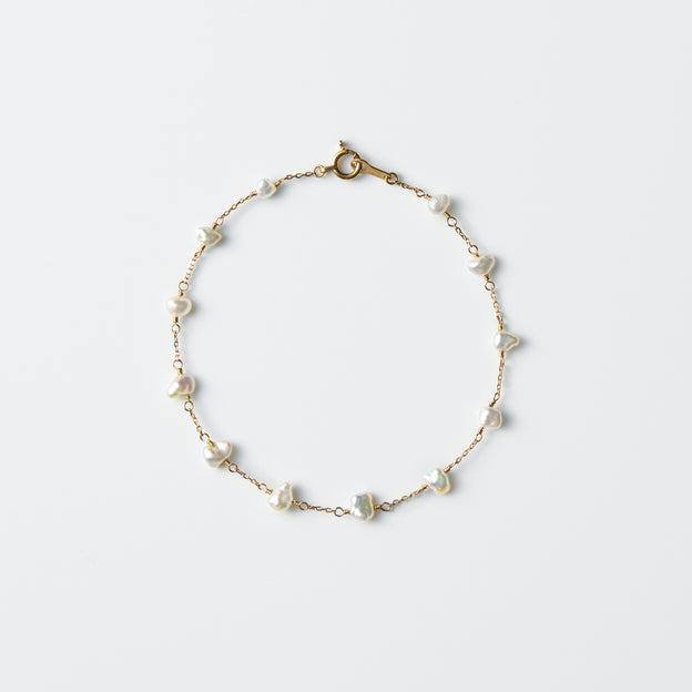 Pearl Station Bracelet - Akoya Keshi