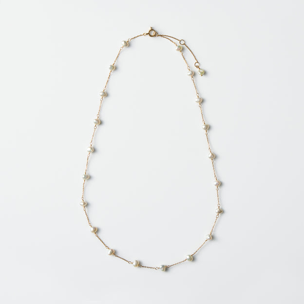 Pearl Station Necklace - Akoya Keshi