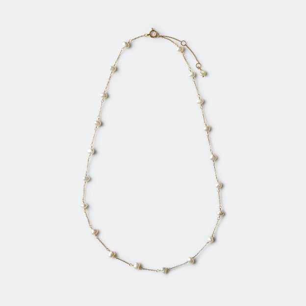 Pearl Station Necklace - Akoya Keshi