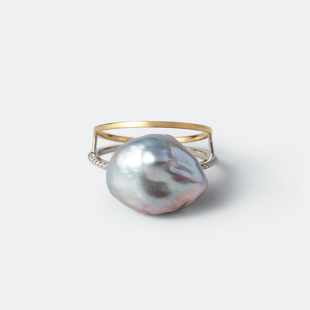 Mill & Flat Fusion Ring - Tahiti Keshi