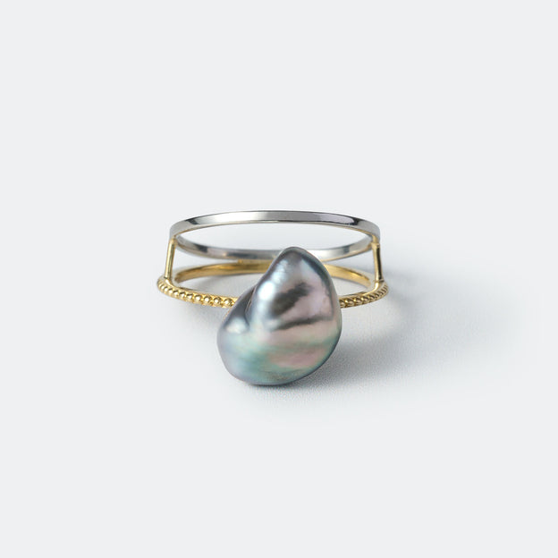 Mill & Flat Fusion Ring - Tahiti Keshi