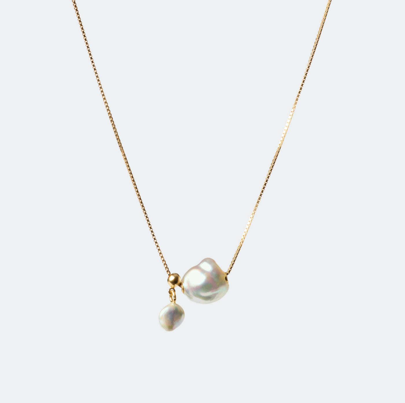 Wandering Pearl Chain Necklace - Akoya Keshi B